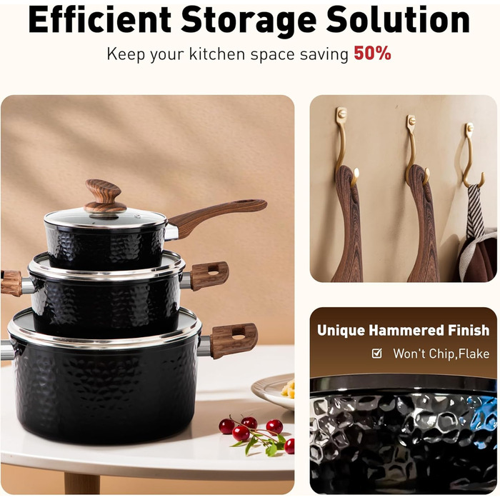 Набор кухонной посуды, 12 предметов, черный DishDelight