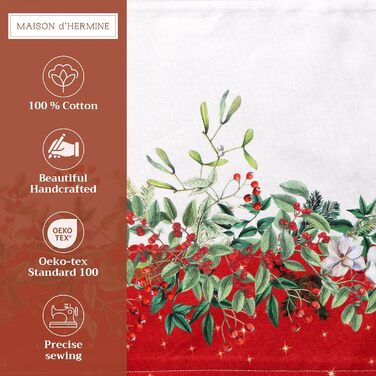 Бавовняні килимки для серветок, набір з 4 шт. , декоративні килимки для серветок, пасхальні килимки, що миються, для свят, вечерь, весни, літа (33 см x 48 см) (076 - Noel), 39Hermine 100