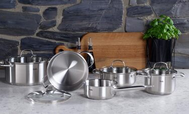 Кастрюля 3,3 л из нержавеющей стали со стеклянной крышкой 20 см San Francisco Fissler