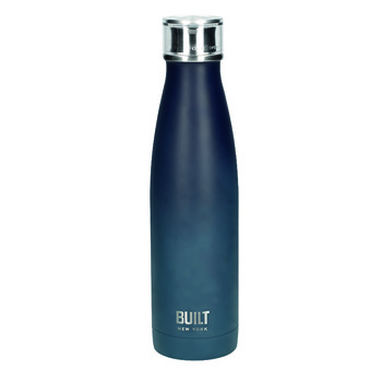 Бутылка металлическая Built, с двойными стенками, черно-синяя, 500 мл