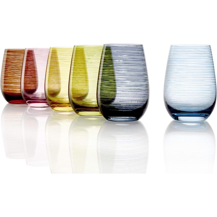 Набір склянок для води/соку 465 мл, 6 предметів, різнокольоровий Twister Stölzle Lausitz