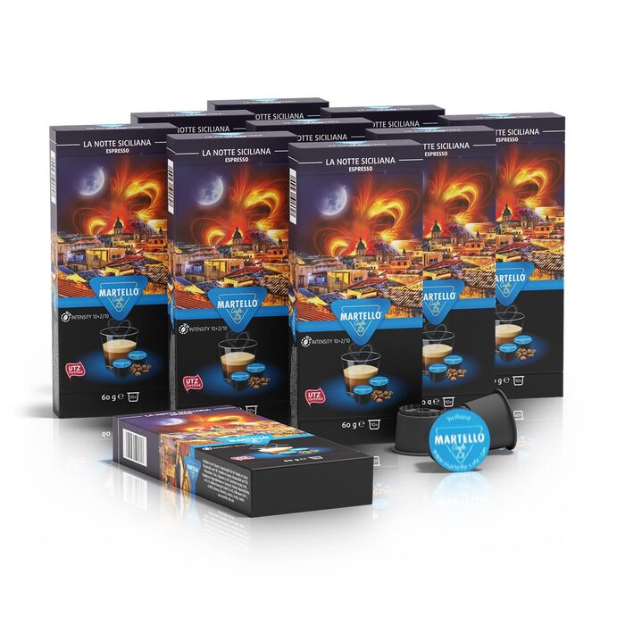 Кавові капсули LA NOTTE SICILIANA, набір 10 шт Martello