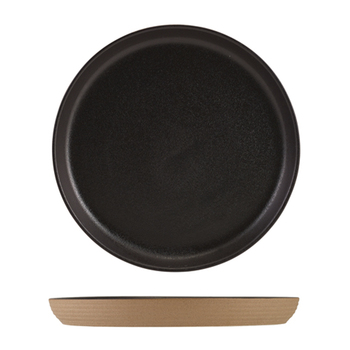 Тарілка 25*h 2.5 см см, Kava Black Stoneware Ribbed, GenWare
