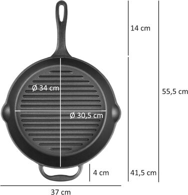 Сковорода-гриль чавунна 34 см BBQ-Toro