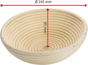 Расстоечная корзина Westmark, для 1500-2000 г хлебного теста, овальная, длина ок. 40 см, ротанговый тростник, светло-бежевый, 32022270 (одинарный, Ø 24,5 см)