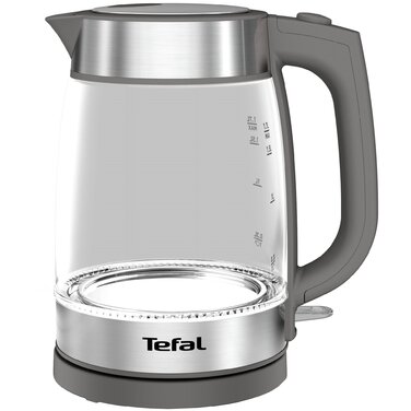 Tefal Електрочайник Glass Kettle, 1,7л, скло, сірий