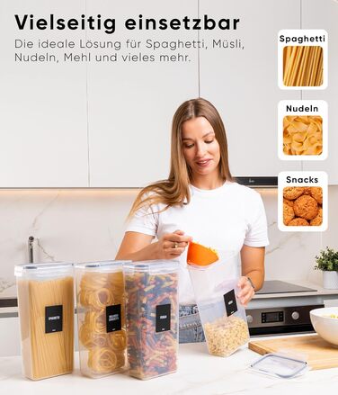 Набор из 4 контейнеров для хранения 2,8 л, прозрачный/черный Deco haus