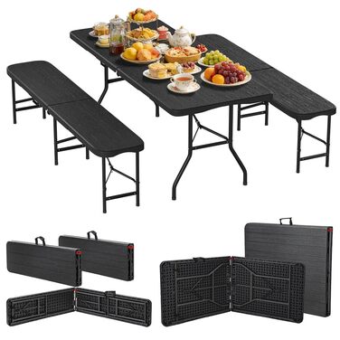 Складной набор для отдыха стол и 2 лавки Hebitod