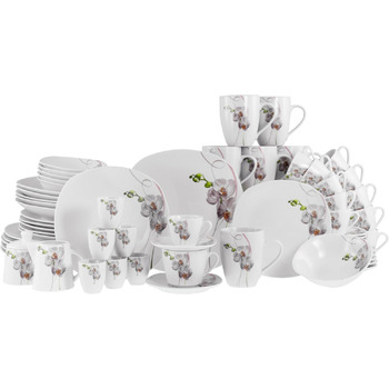 Набір посуду на 6 персон, 62 предмети Square Orchidee Creatable