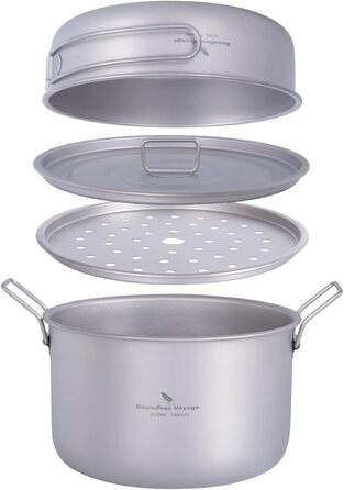 Титановый набор посуды для кемпинга 1-2 чел. 2,4 л. iBasingo
