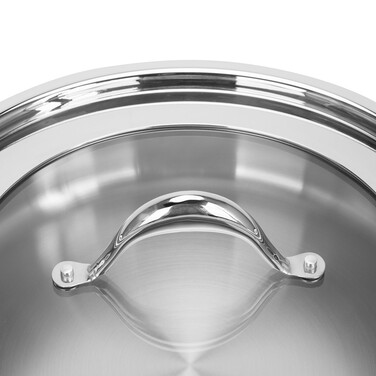 Сотейник Fissman ABSOLUTE PRO 26x7,5 см / 3,9 л зі скляною кришкою нержавіюча сталь (5548)