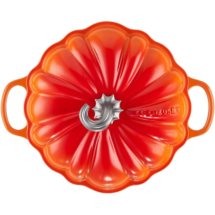 Чугунная жаровня в форме тыквы 4 л с крышкой, оранжевая Calabaza Cocotte LE CREUSET