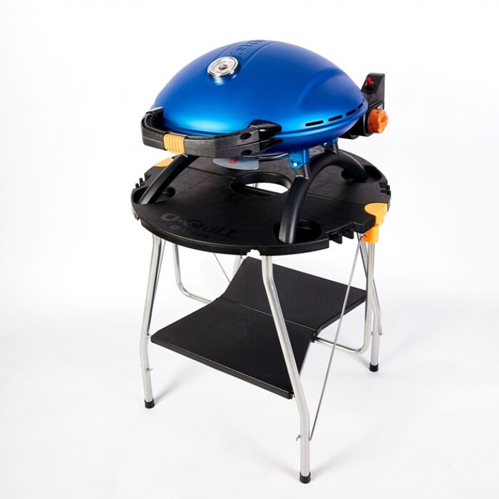 Портативный переносной газовый гриль O-GRILL 900, синий + шланг в подарок! Код: 009063