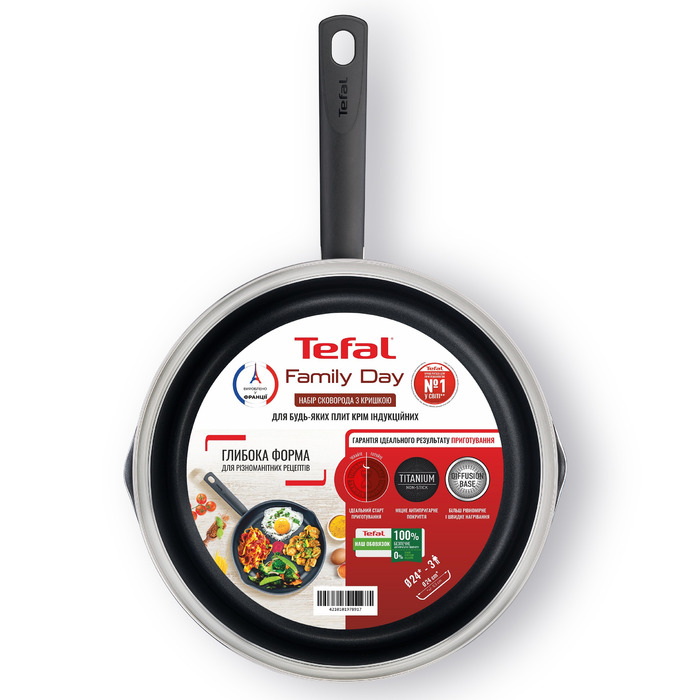 Tefal Сковорідка з кришкою Family Day 24 см