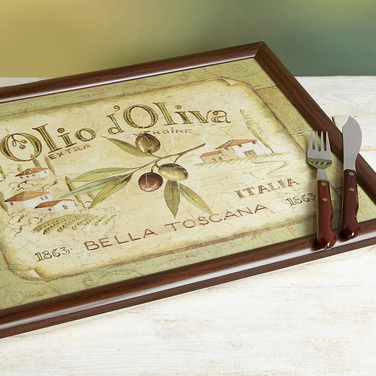 Поднос с подкладкой Kitchen Craft Olio d'Oliva, 44 x 34 см