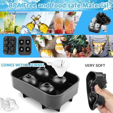 Набор из 10 предметов включает в себя 3 стакана с изображением черепа BITEFU