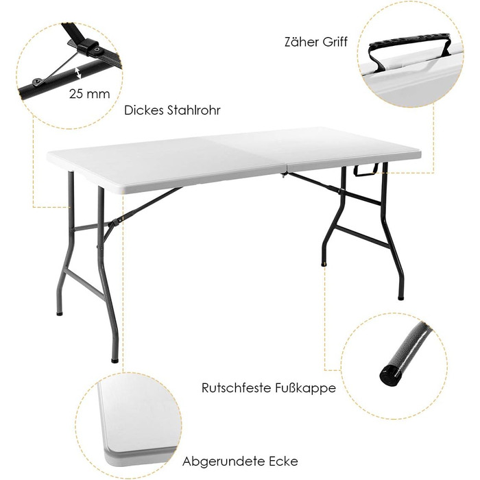 Складной кемпинговый стол 157 х 74 х 74 см RELAX4LIFE