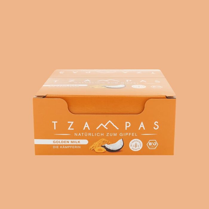 Энергетические батончики с куркумой и кокосом 16 x 40 г, Golden Milk TZAMPAS