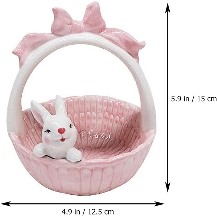 Керамическая миска в форме пасхальной корзины с милым зайчиком soulnioi
