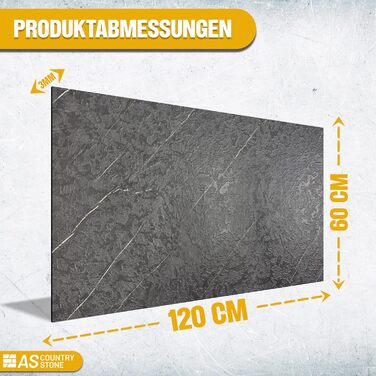 Стінові панелі AS Country Stone під мармур 60x120 см ПВХ-облицювання стіни з пластикових панелей для кухні, ванної кімнати тощо Панель кухонного фартуха (, Темний камінь)