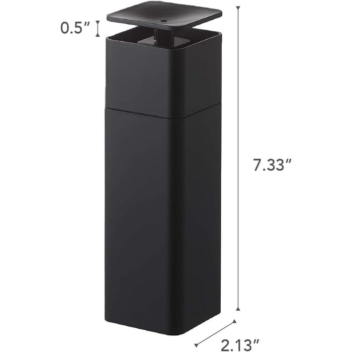 Дозатор мыла, черный, смола PETG / полипропилен / полиэтилен / силикон, минималистичный дизайн один размер черный, 5214 Tower Push