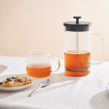 Заварювальний чайник з поршнем Fissman 1000 мл скляна колба (9157)