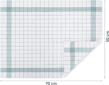 Набір із 10 кухонних рушників преміум-класу Blumtal - Високоякісні кухонні рушники, 100 бавовна, картаті, 50x70 см, 10 предметів (10 предметів, зелені)