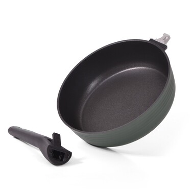 Глибока сковорідка Fissman BRILLIANT 24x7,2см зі знімною ручкою (14384)