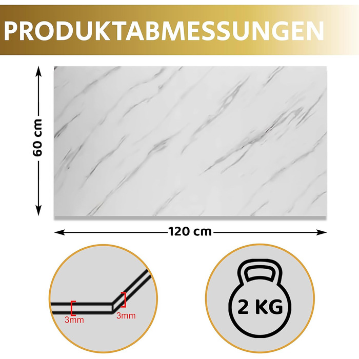 Стінові панелі AS Country Stone під мармур 60x120 см ПВХ-облицювання стіни з пластикових панелей для кухні, ванної кімнати тощо Панель кухонного фартуха (, Ice Berg Grey)