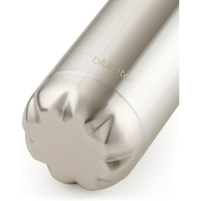 Пляшка для води Blumtal з нержавіючої сталі - Герметична ізольована пляшка - Пляшка для води без бісфенолу А для гарячих та холодних напоїв - Двостінна ізольована пляшка - Ізоляційна пляшка, стійка до іржі, дерево/срібло (01 - Нержавіюча сталь - Срібло, 1