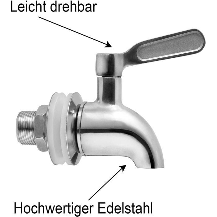 Скляний диспенсер для напоїв з краном 8 л astor24