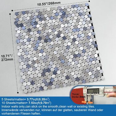 Самоклеящаяся плитка для кухни 10 шт M MOFIT