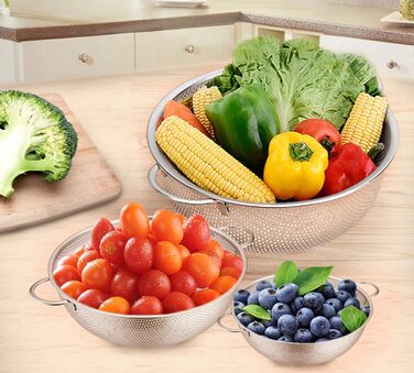 Набор из 3 микроперфорированных кухонных сит из нержавеющей стали TEAMFAR