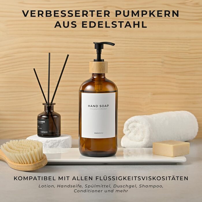 Диспенсер для мила 500 мл, коричневе скло MaisoNovo