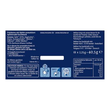 Чай Месмер - 48 чайних пакетиків 24 видів Атмосферний дизайн для демонстрації Різдвяний календар ідеально підходить як подарунок Фруктовий та трав&39яний чай (Яблучний штрудель, 18 чайних пакетиків)