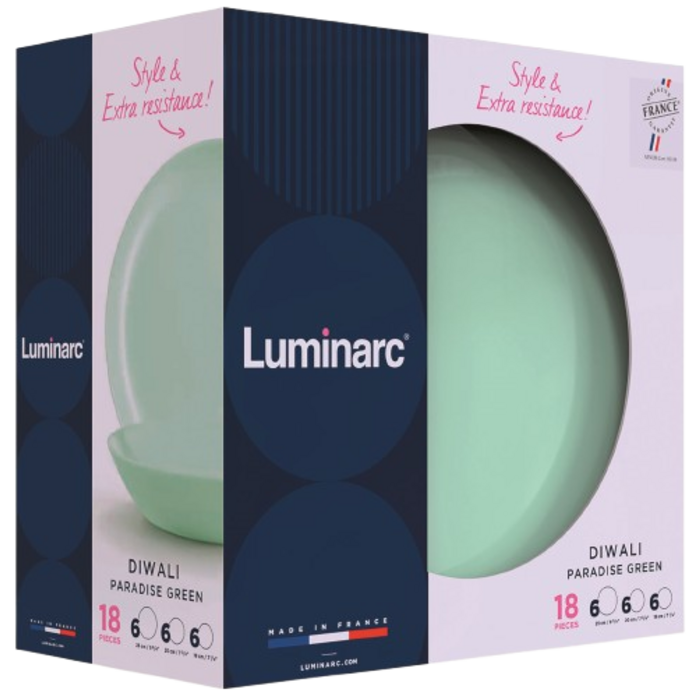Сервіз Luminarc Diwali Paradise Green, 18 предметів (7053765)