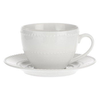 Чашка для чаю з блюдцем La Porcellana Bianca COLLINA, порцеляна, 350 мл