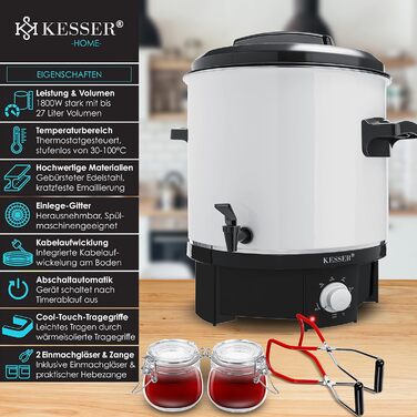 Консерватор 27 л 1800 Вт білий KESSER