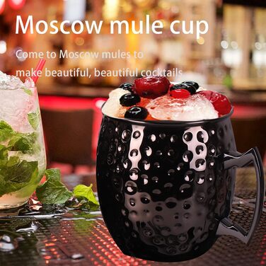Набір з 4 склянок, подарунковий набір келихів для коктейлів з підставками, соломинками для коктейлів, ложками, щіткою для чищення, винним штопором та винними аксесуарами, Moscow Mule, RERXN