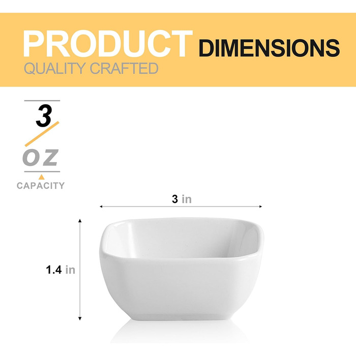 Набор из 6 керамических мисок для соусов 0,09 л, белый Swuut