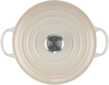 Чавунна каструля Le Creuset Signature La Marmite, 24 см, 4,1 л, колір Meringue (підходить для всіх типів плит, включаючи індукційні)