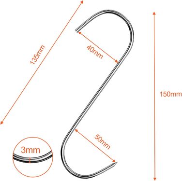 Набір з 20 м'ясних гачків для копчення 15 см Firschoie