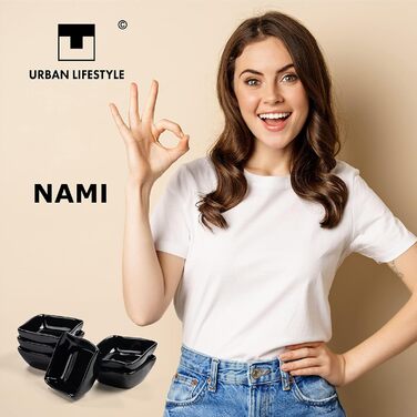 Миски для соуса из фарфора 6 шт черный Urban Lifestyle