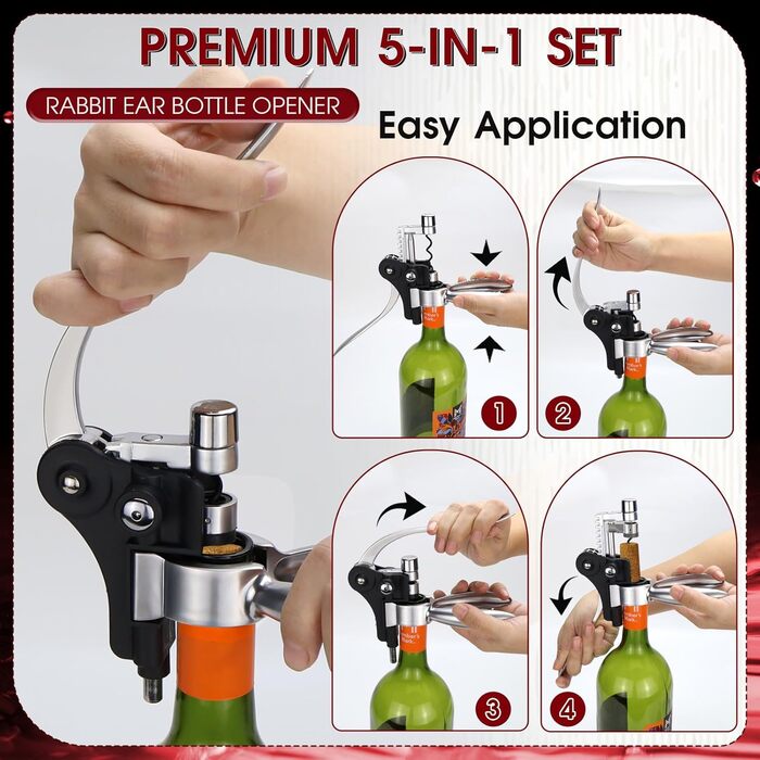 Преміум набір для вина 5 предметів Raxfekro