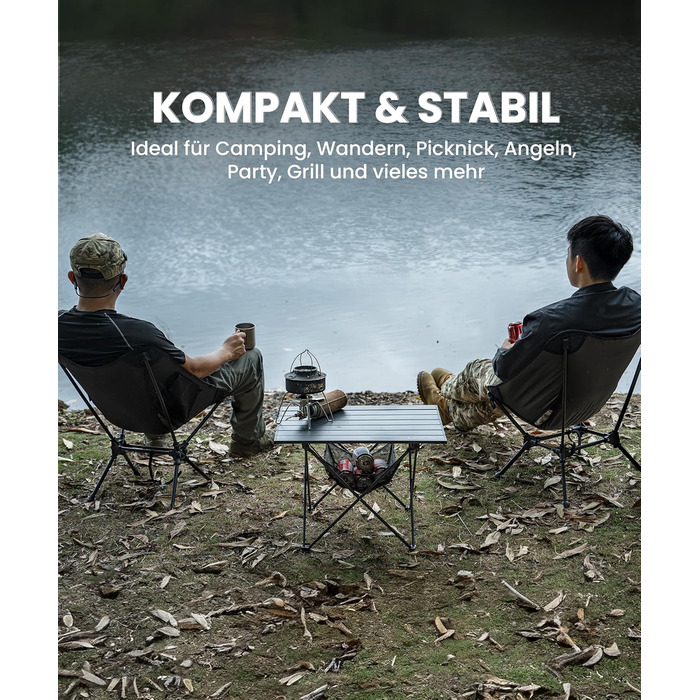 Складной алюминиевый стол для кемпинга 56x40,5x39,5 см OneTigris