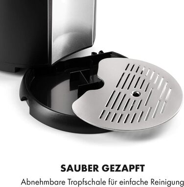 Аппарат для розлива пива с охлаждением Пивная система на 5 литров, Ультрабыстрое охлаждение, Регулируемая температура, Система с CO2-картриджами, LCD-дисплей, Черно-золотой (Серебристо-черный)