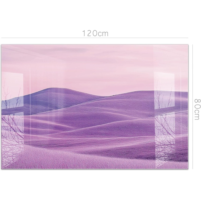 Кухонний фартух timalo зі скляним виглядом Північне море, очерет, захід сонця, океан, солома 2 мм акрилове скло Бризокості для плити, кухонний скляний фартух, акрилова скляна настінна панель, захисна панель для фартуха (120 x 80 см, 306- Фіолетовий пейзаж