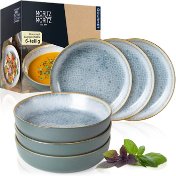 Набор посуды из 18 предметов на 6 персон набор тарелок ярко-синего цвета из высококачественного фарфора посуда 6 обеденных тарелок, десертных тарелок и мисок (6 мисок)