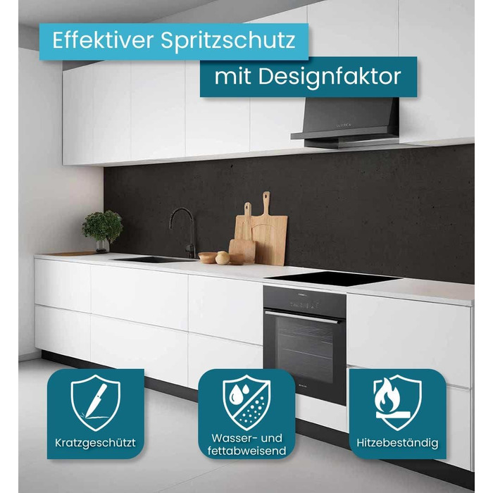 Самоклеючий кухонний фартух - матовий, жорстка бризкозахисна плівка як доступна альтернатива склу, легке встановлення та очищення - висота 60 см - Дизайн Чорна кам&39яна стіна 80 x 60 см Чорна кам&39яна стіна Ш 80 см x В 60 см, преміум-якість, жорсткість 