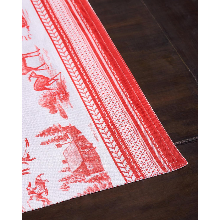 Бавовняні килимки для серветок, набір з 4 шт. , декоративні килимки для серветок, пасхальні килимки, що миються, для свят, вечерь, весни, літа (33 см x 48 см) (25 - Зимова радість), 39Hermine 100